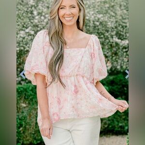 ChicSoul | Spring Romance Top Blouse eyelet embroidered Women’s size 1X babydoll